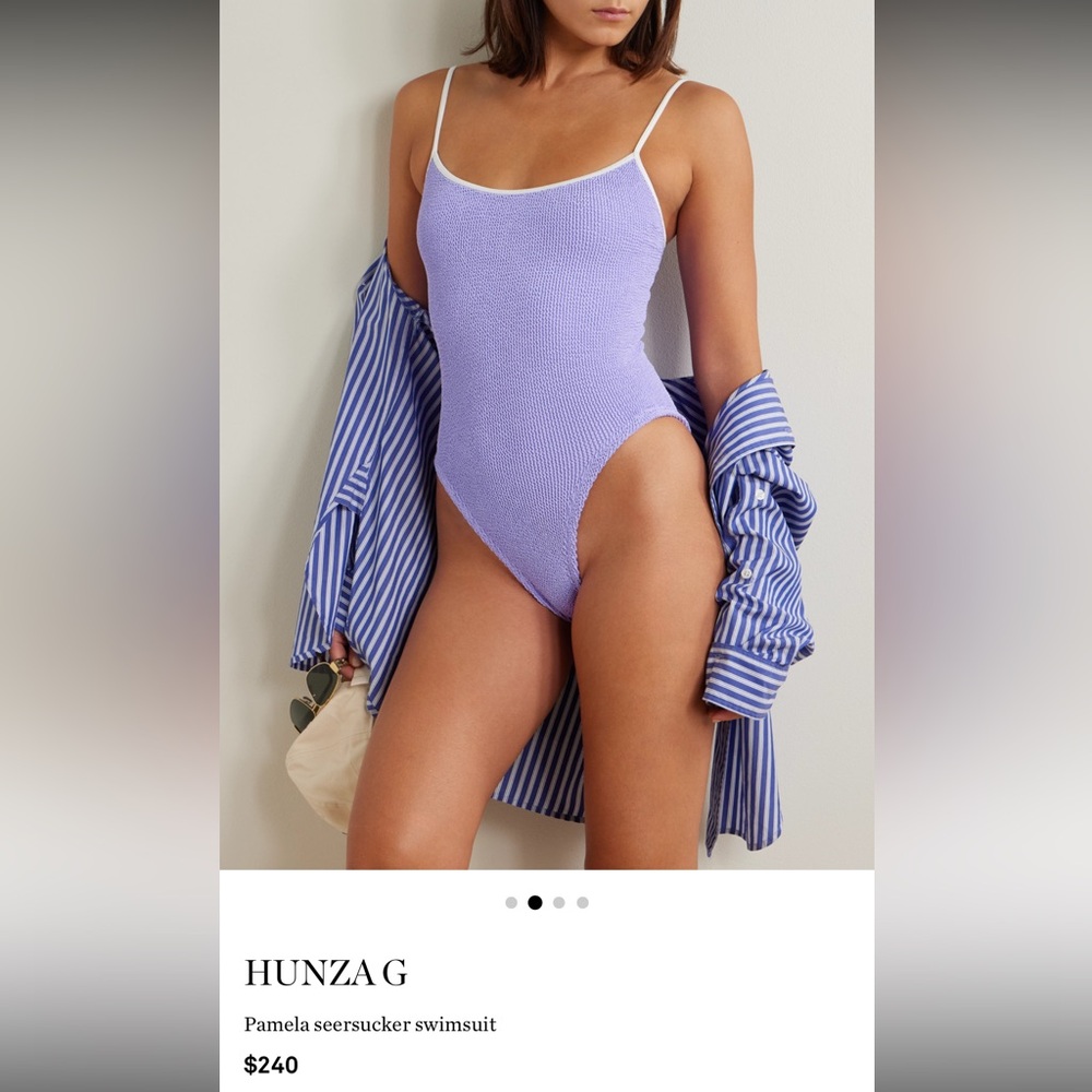 HUNZA G Lavender One Piece Swimsuit